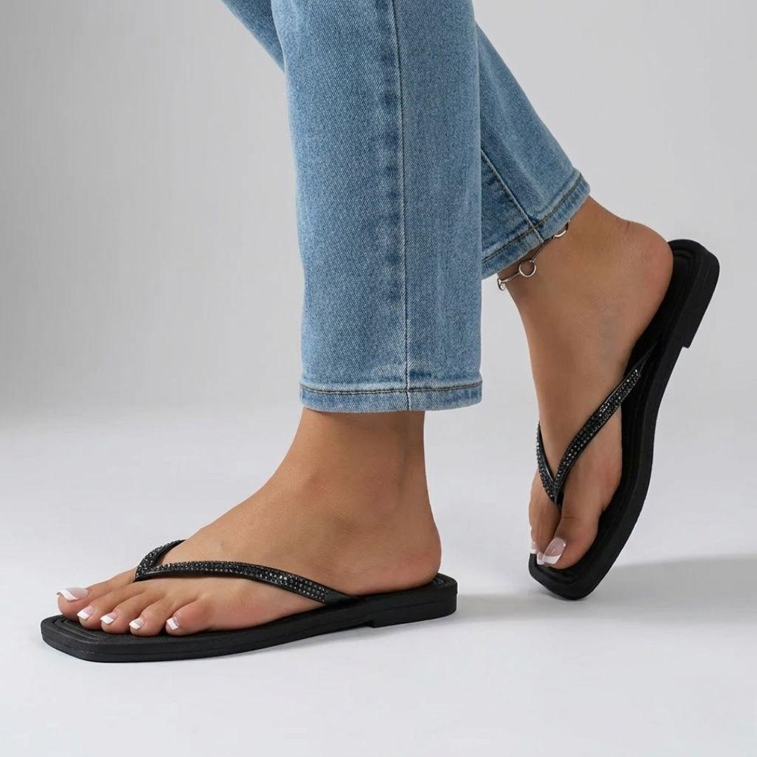 Obsidian | Square Toe Flip Flop