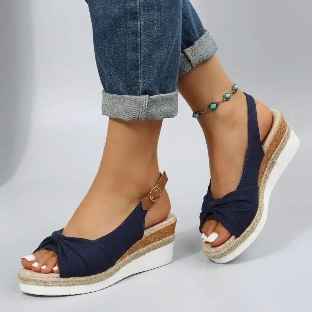 StepLux | Knotted Espadrille Comfort Wedge