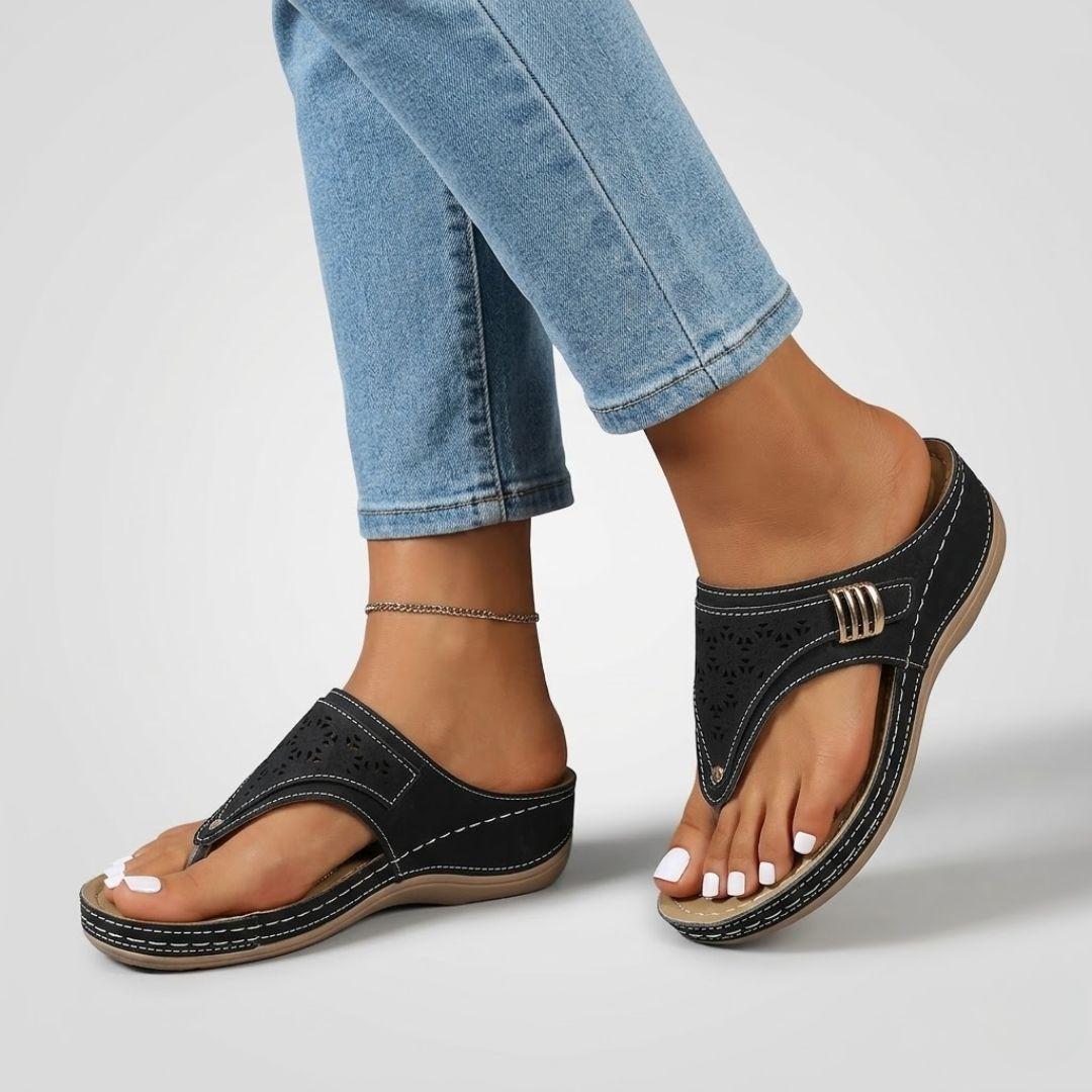 Onyx Arc | Orthopedic Wedge Thong Sandal