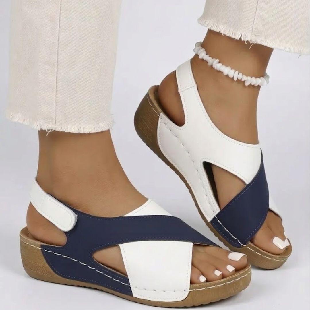 Côte Bleu | Two-Tone Wedge Sandal