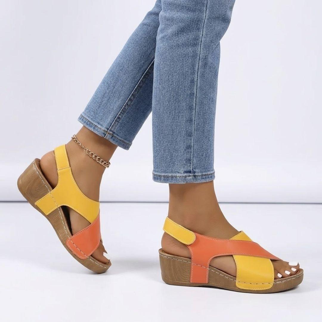 Côte Bleu | Two-Tone Wedge Sandal