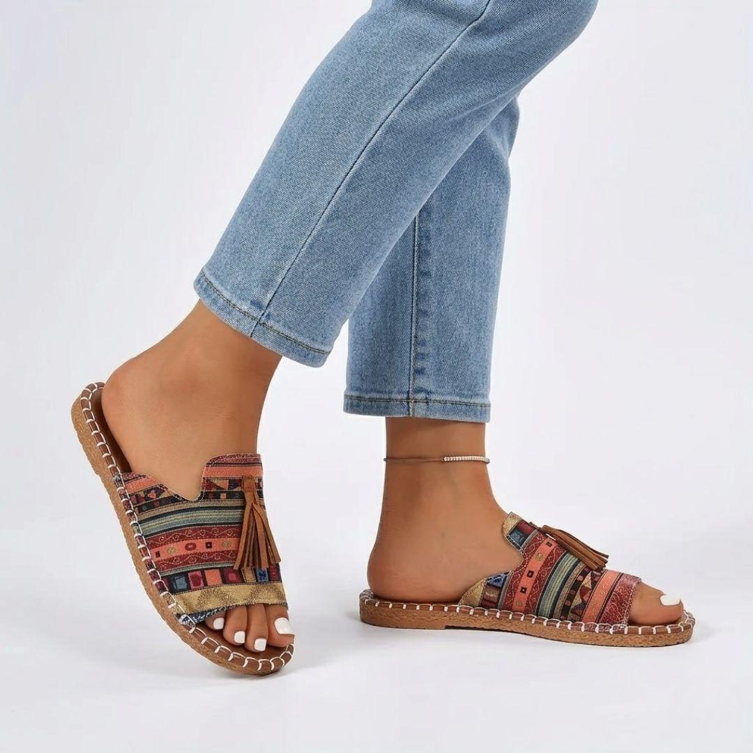 Marrakech | Tribal Tassel Slide Sandal