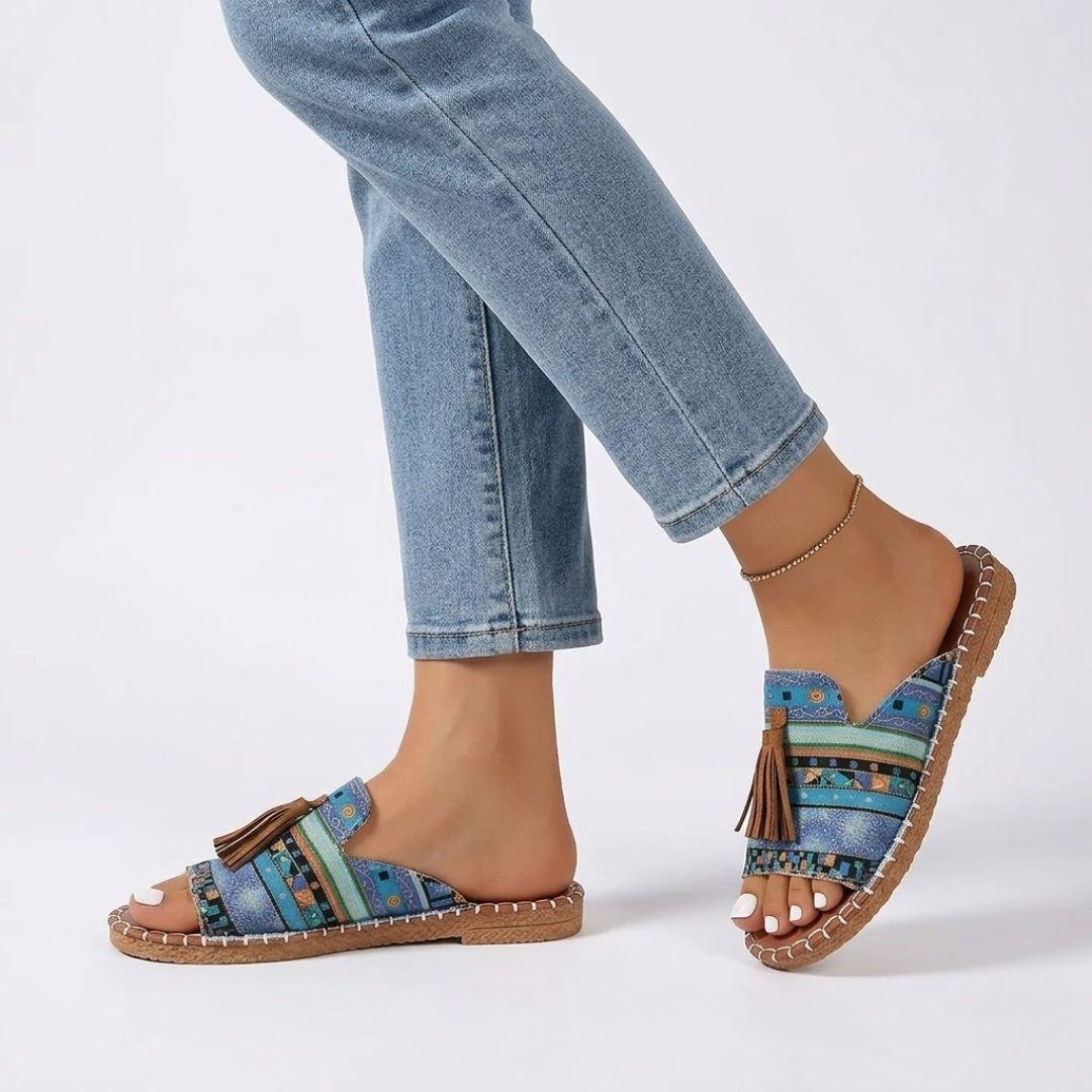 Marrakech | Tribal Tassel Slide Sandal