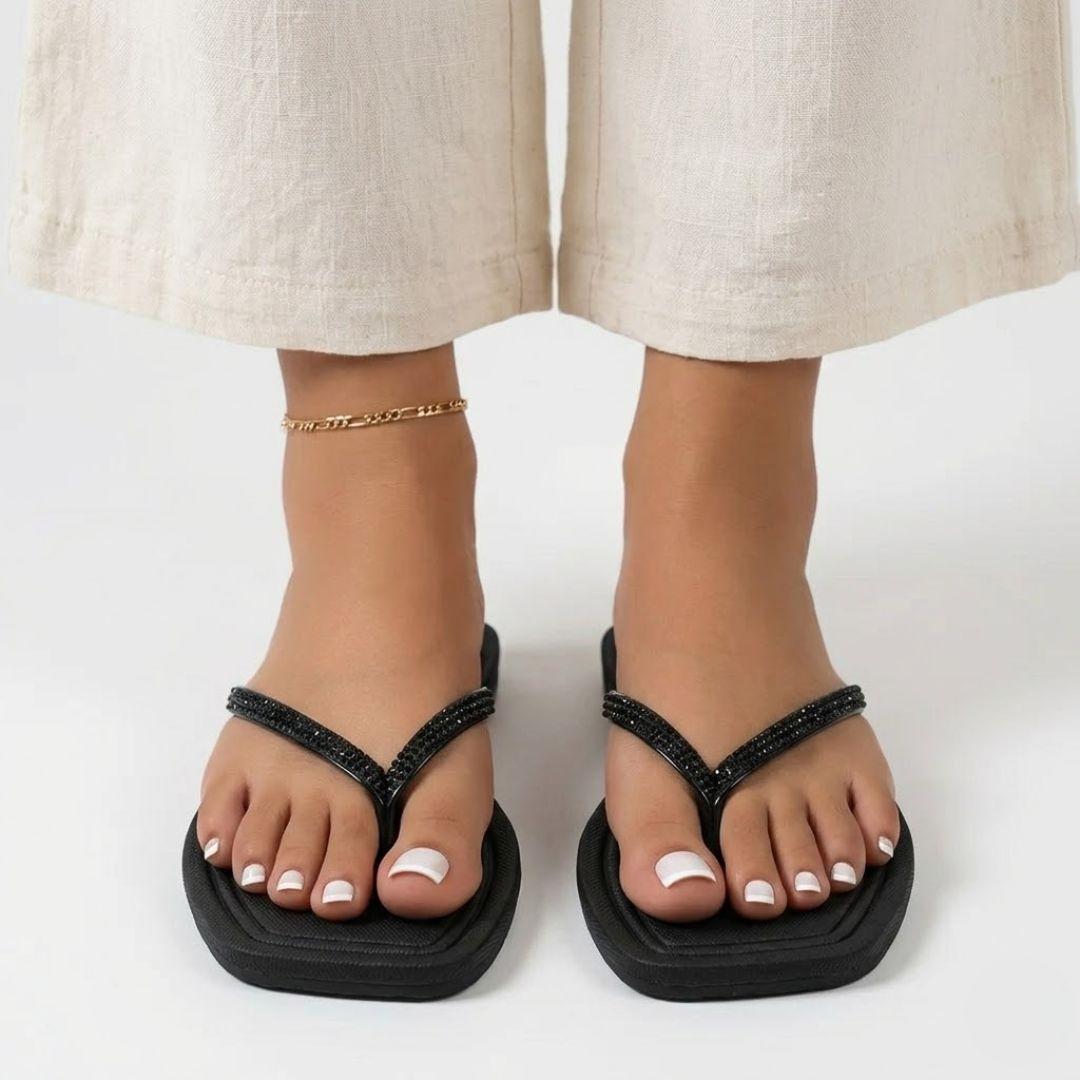 Obsidian | Square Toe Flip Flop