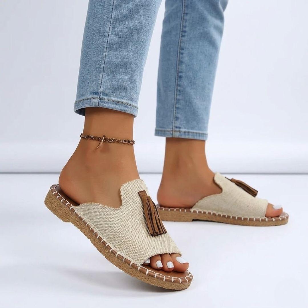 Marrakech | Tribal Tassel Slide Sandal