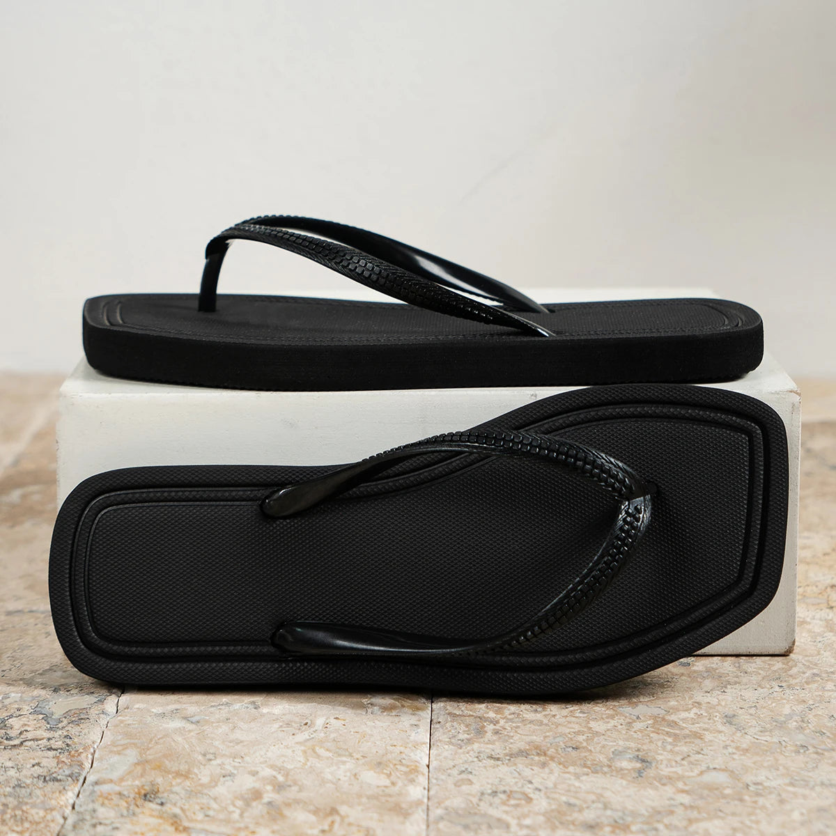 Obsidian | Square Toe Flip Flop