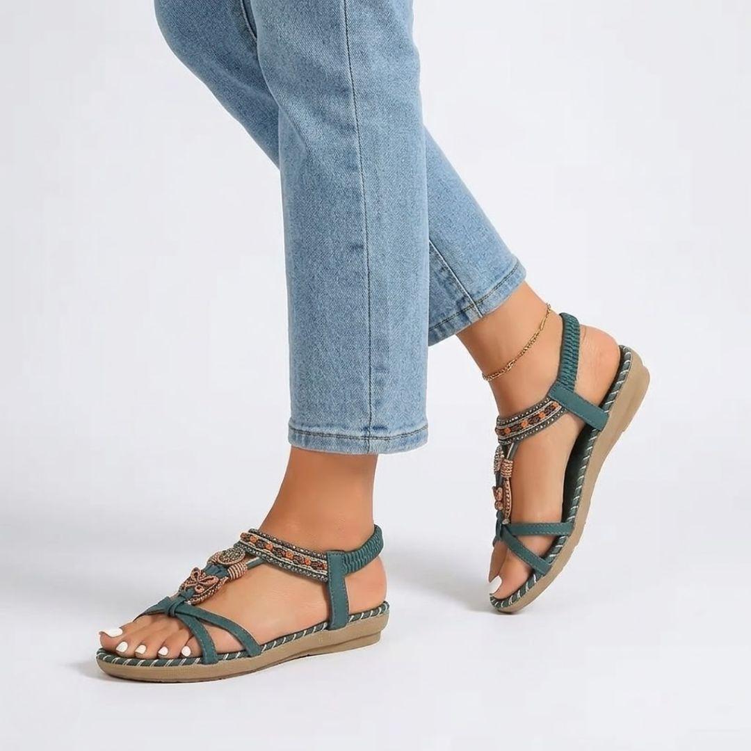 Teal Spirit | Charm Strappy Flat Sandal