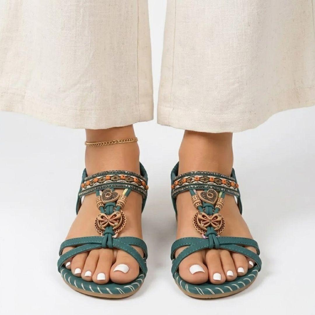 Teal Spirit | Charm Strappy Flat Sandal