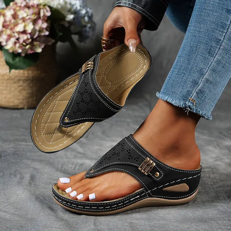 Onyx Arc | Orthopedic Wedge Thong Sandal