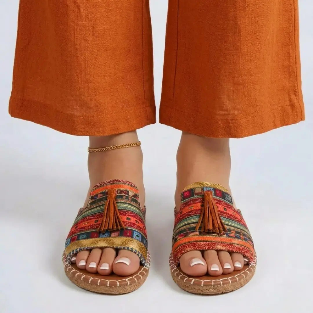 Marrakech | Tribal Tassel Slide Sandal