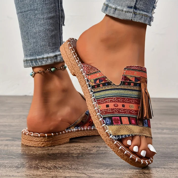 Marrakech | Tribal Tassel Slide Sandal