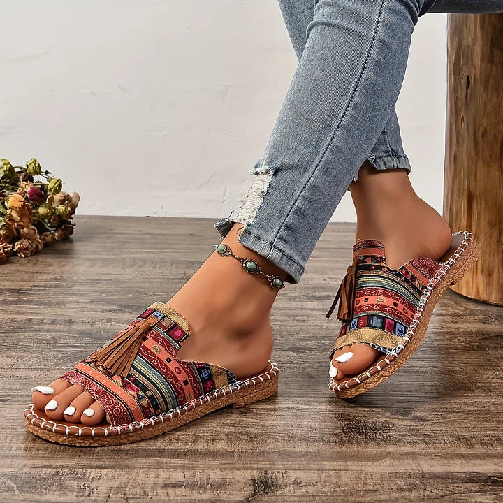 Marrakech | Tribal Tassel Slide Sandal