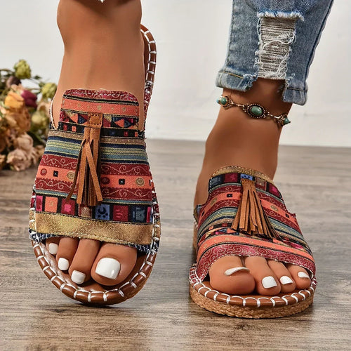 Marrakech | Tribal Tassel Slide Sandal