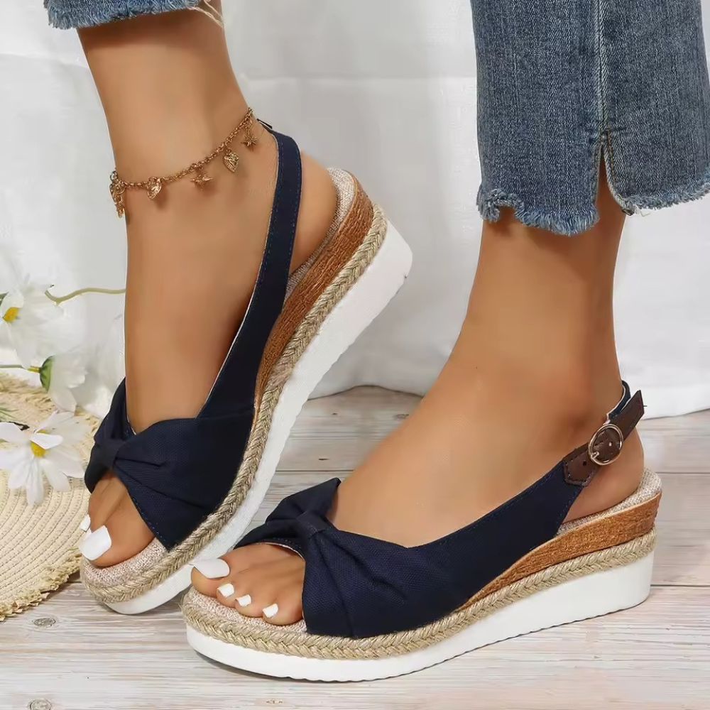StepLux | Knotted Espadrille Comfort Wedge