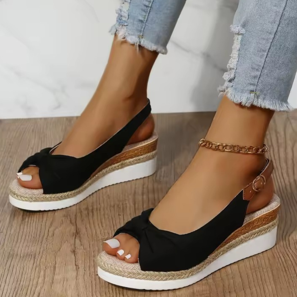 StepLux | Knotted Espadrille Comfort Wedge