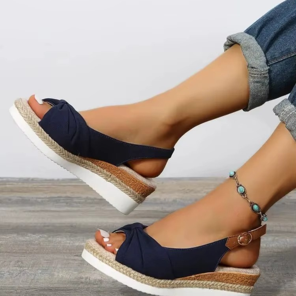 StepLux | Knotted Espadrille Comfort Wedge