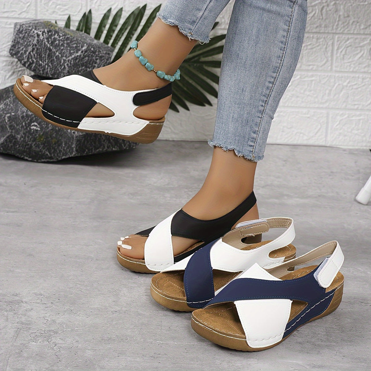 Côte Bleu | Two-Tone Wedge Sandal