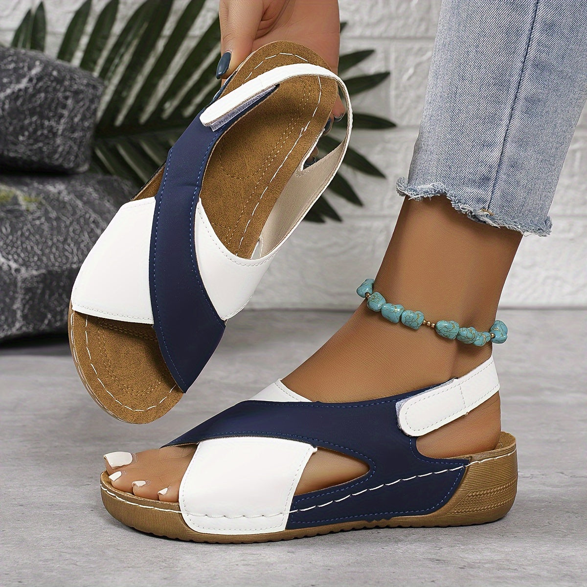 Côte Bleu | Two-Tone Wedge Sandal