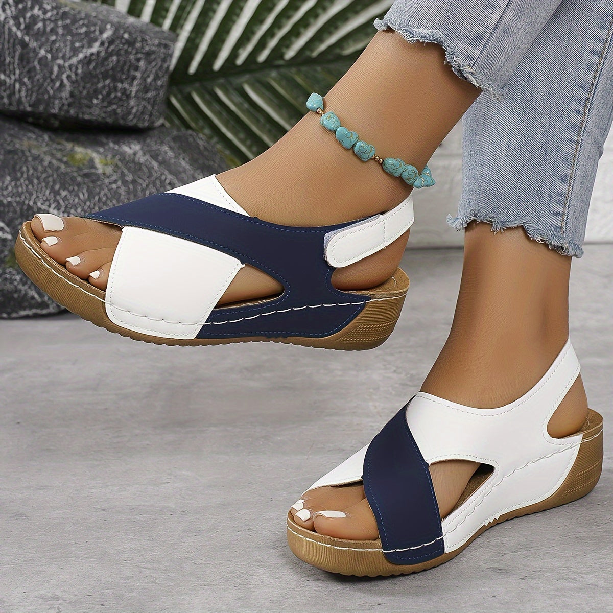 Côte Bleu | Two-Tone Wedge Sandal
