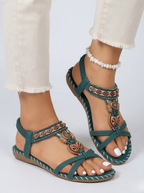 Teal Spirit | Charm Strappy Flat Sandal