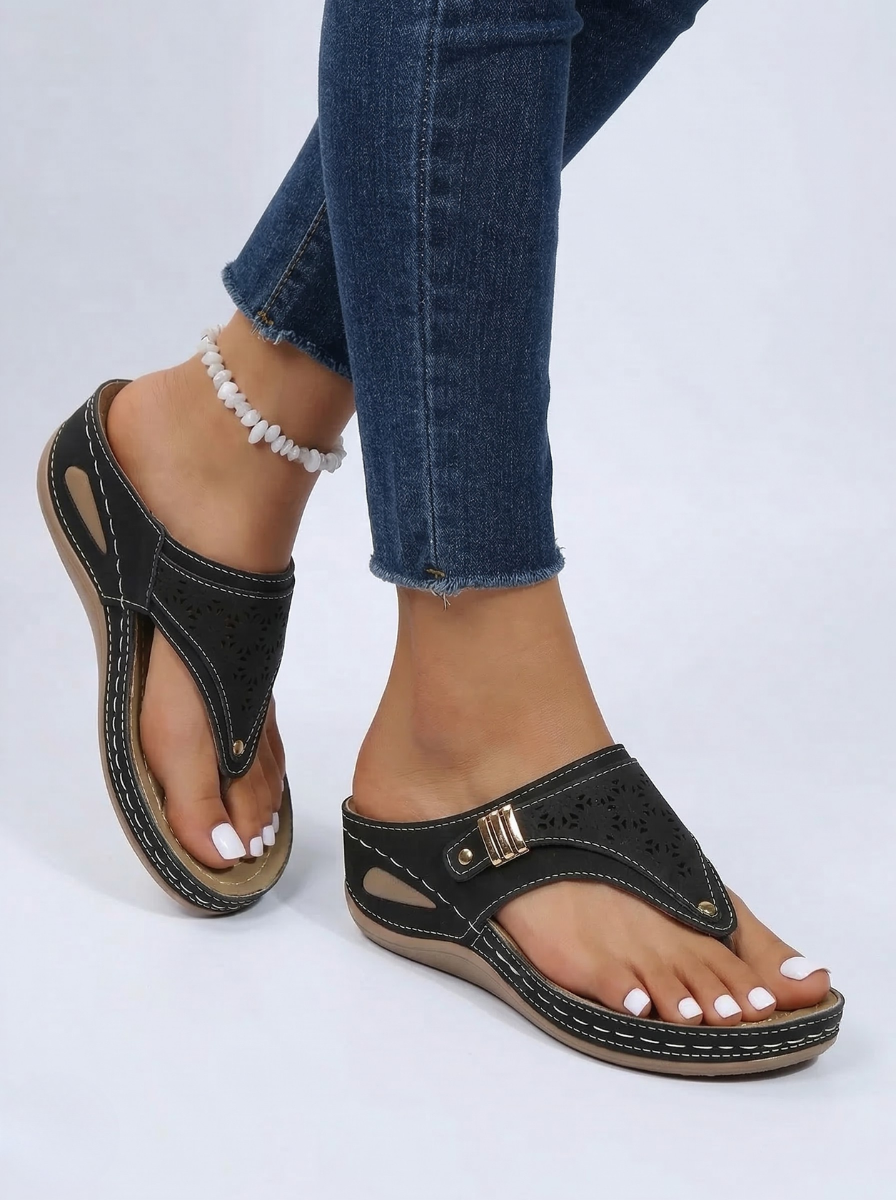 Onyx Arc | Orthopedic Wedge Thong Sandal