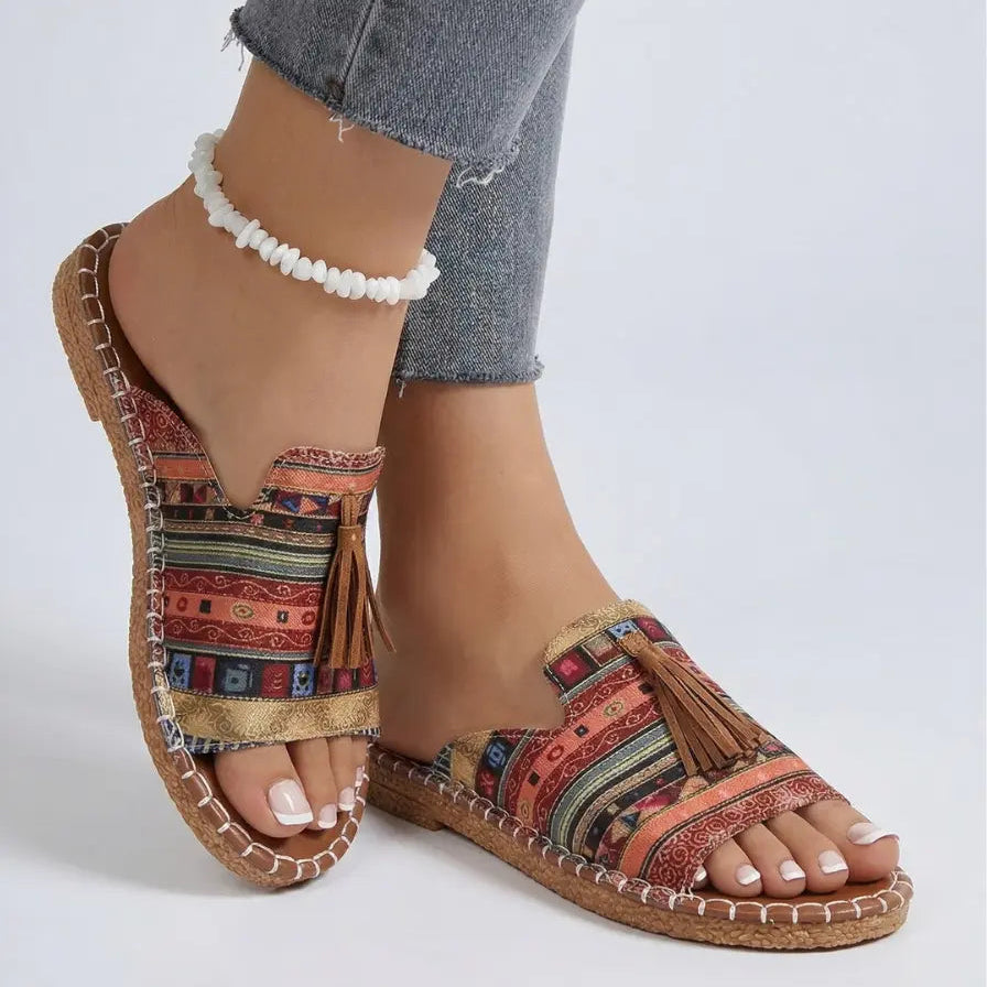 Marrakech | Tribal Tassel Slide Sandal