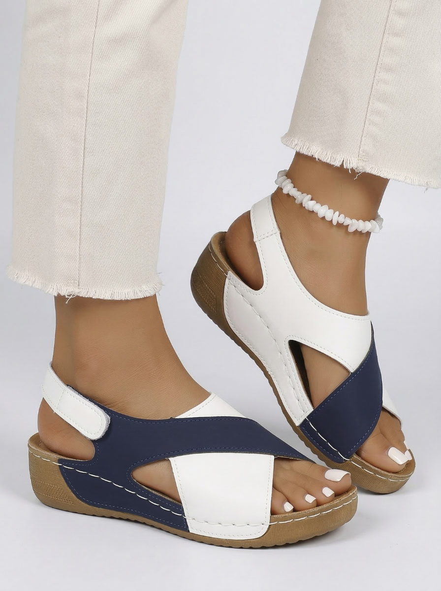 Côte Bleu | Two-Tone Wedge Sandal